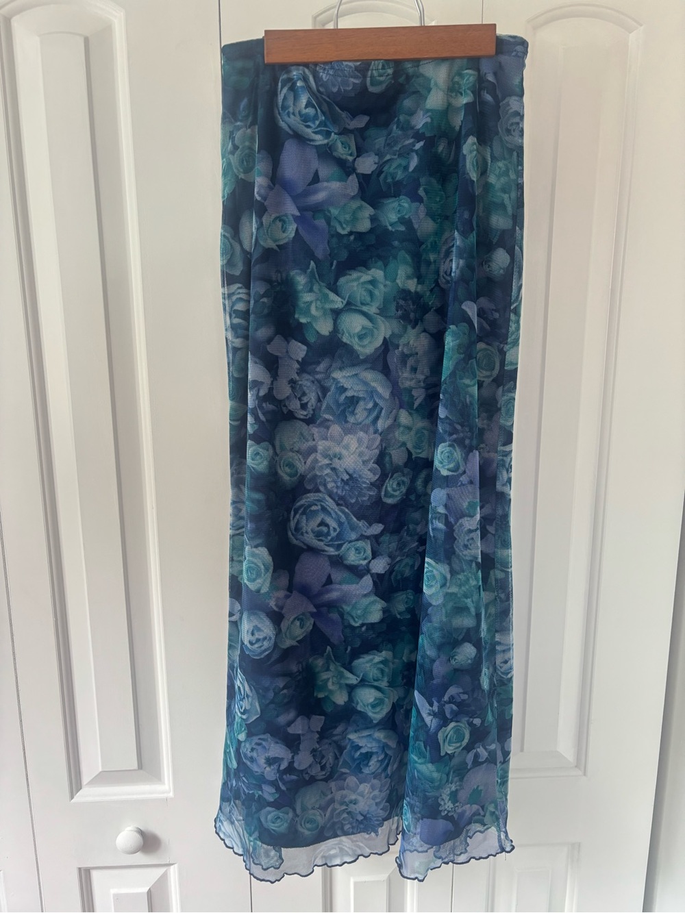 Women’s Blue Floral Maxi Skirt